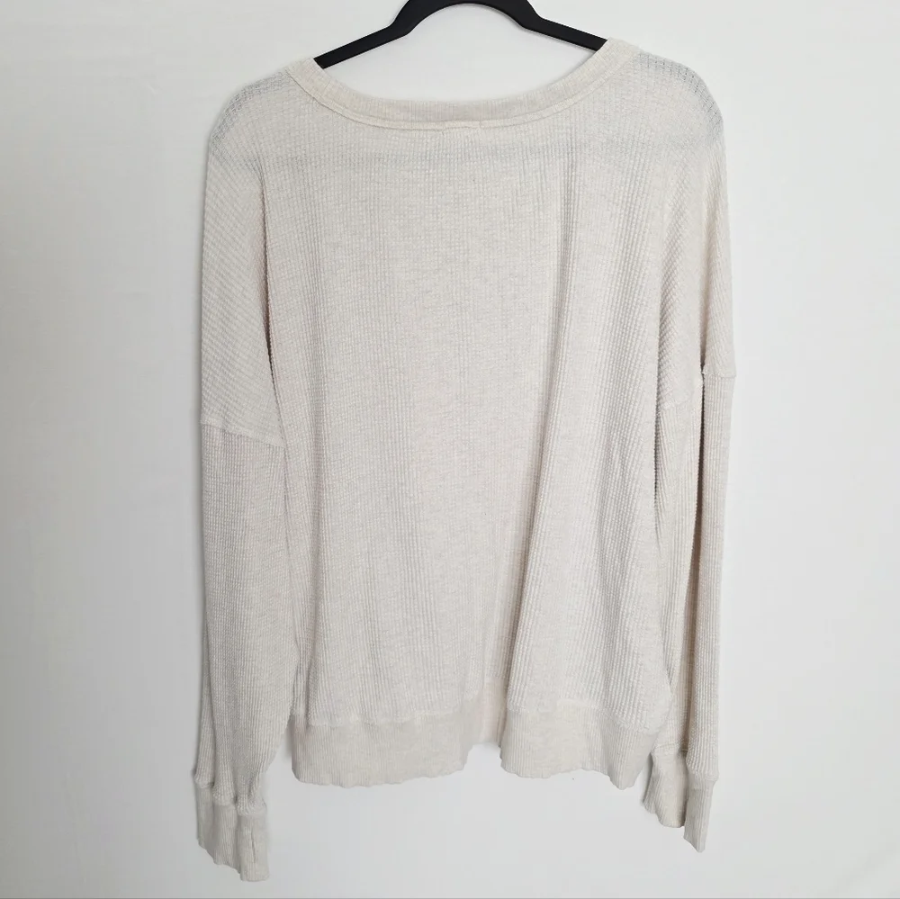 Offline By Aerie Cream Waffle Knit Long Sleeves Cotton Blend Pullover Sweater XL